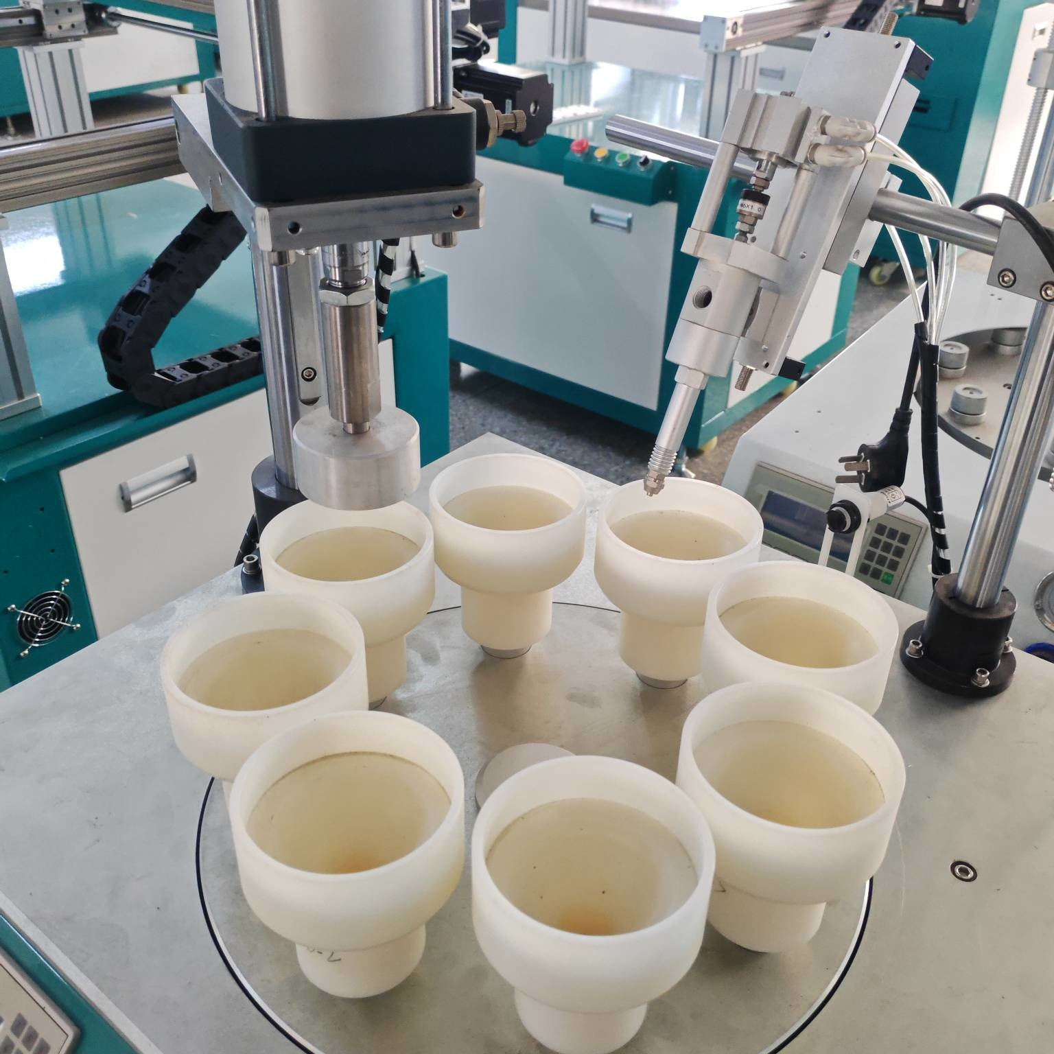 Eight-Station Automatic Glue Dispenser with Punching and Gluing ...