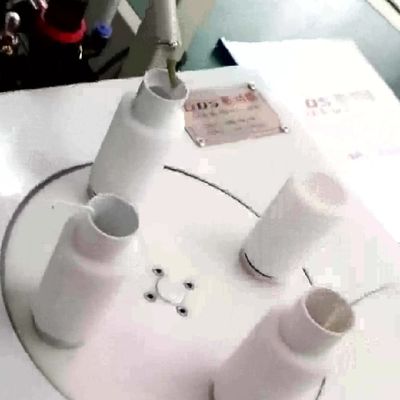 Four Station Industrial Glue Dispensers round Adhesive Dispensing System For T8 Glass Tube End Cap